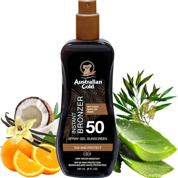 AUSTRALIAN GOLD ŻEL DO OPALANIA Z BRONZEREM SPF 50 SPRAY