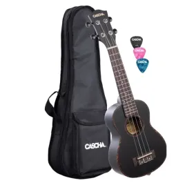 ukulele-sopranowe-cascha-hh2262-czarny-mahon-gruby-pokrowiec
