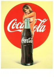 obraz-na-plotnie-canvas-seksowna-kobieta-nago-coca-cola-vintage-obraz-915
