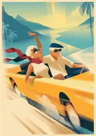 obraz-na-plotnie-canvas-auto-podroze-vintage-retro-art-90x60-cm