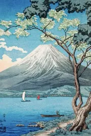obraz-na-plotnie-canvas-mount-fuji-from-lake-yamanaka-vintage-obraz-915x6