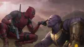obraz-na-plotnie-canvas-poster-marvel-avengers-deadpool-thanos-90x60-cm