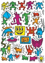 obraz-na-plotnie-canvas-keith-haring-art-retro-vintage-90x60-cm-2