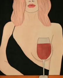 obraz-na-plotnie-canvas-wino-kobieta-art-retro-vintage-90x60-cm