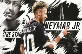 obraz-na-plotnie-canvas-poster-obraz-pilkarski-neymar-jr-psg-paris-90x60-cm