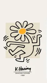 obraz-na-plotnie-canvas-keith-haring-retro-vintage-90x60-cm-1