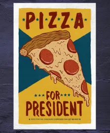 obraz-na-plotnie-canvas-pizza-for-president-vintage-retro-90x60-cm