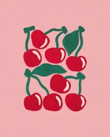 obraz-na-plotnie-canvas-cherry-wisnie-owoc-retro-vintage-90x60-cm
