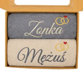 prezent-na-slub-komplet-recznikow-50x100-zestaw-rocznica-mezus-zonka