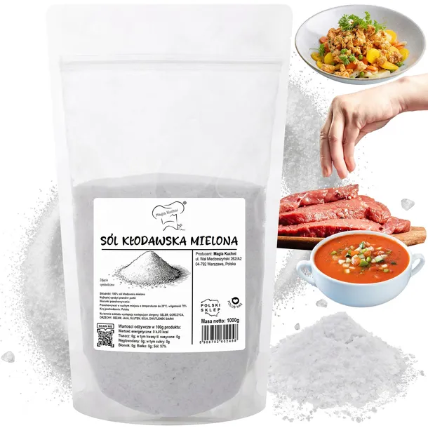 Sól Kłodawska 1kg Kamienna Niejodowana Naturalna Polska Jakość drobna szara