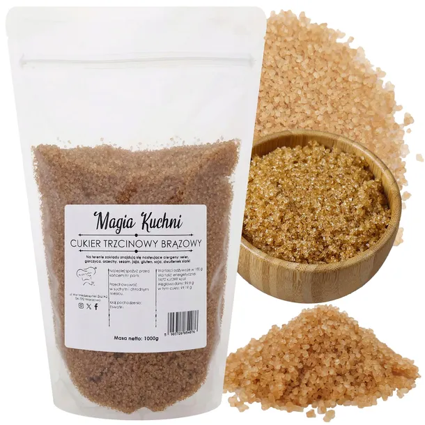 Cukier BRĄZOWY 1kg TRZCINOWY nierafinowany