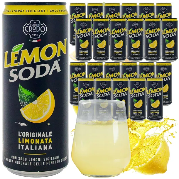 Napój LEMON SODA Crodo 24x0,33ml gazowany WŁOCHY orzeźwiająca lemoniada