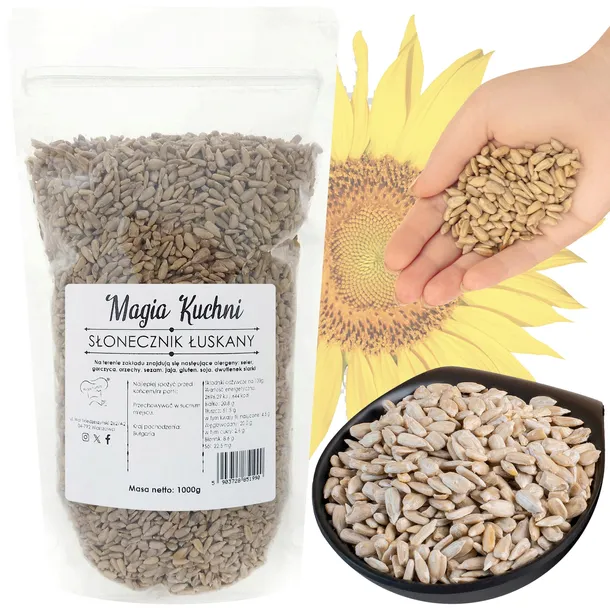 Słonecznik ŁUSKANY ziarno NATURALNIE ŚWIEŻY 1kg
