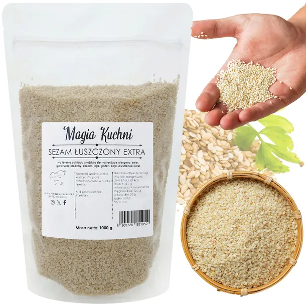 Sezam BIAŁY ziarno ŁUSKANY najwyższa jakość 1kg