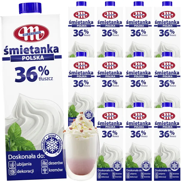 Śmietanka 36% POLSKA 1l x 12 UHT Mlekovita 12l