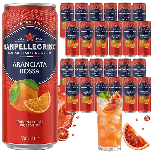 Sanpellegrino Rossa Napój o smaku czerwonej pomarańczy 330 ml ZGRZEWKA x24
