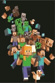 obraz-na-plotnie-canvas-minecraft-gra-world-poster-obraz-90x60-cm