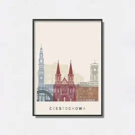 obraz-na-plotnie-canvas-czestochowa-grafika-minimalistyczna-50x70-cm