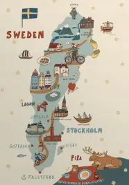 szwecja-obraz-na-plotnie-canvas-podrozniczy-40x30-mapa-szwecji