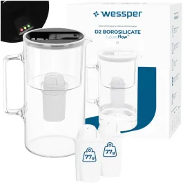dzbanek-filtrujacy-szklany-wessper-d2-borosilicate-3l-3x-filtr-do-wody