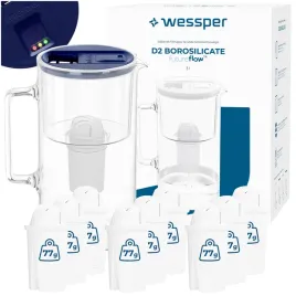 dzbanek-filtrujacy-wessper-d2-borosilicate-3l-futureflow-led-10x-filtr