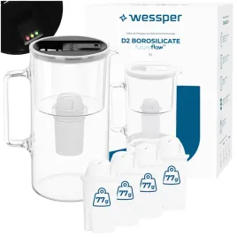 dzbanek-filtrujacy-szklany-wessper-d2-borosilicate-3l-5-filtr-aquaclassic