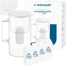 dzbanek-filtrujacy-szklany-wessper-d2-borosilicate-3l-led-5x-filtr-wody