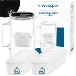 dzbanek-filtrujacy-wessper-d2-borosilicate-3l-futureflow-led-10x-filtr