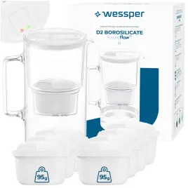 dzbanek-filtrujacy-szklany-wessper-d2-borosilicate-ff-3l-bialy-8x-filtr