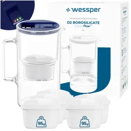 szklany-dzbanek-filtrujacy-wessper-d2-borosilicate-3l-futureflow-6x-filtr