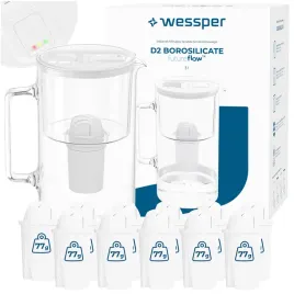 dzbanek-filtrujacy-szklany-wessper-d2-borosilicate-ff-3l-bialy-12x-filtr