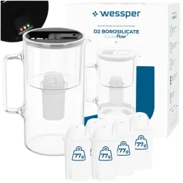 dzbanek-filtrujacy-szklany-wessper-d2-borosilicate-ff-3l-czarny-6x-filtr