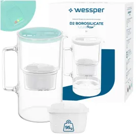 dzbanek-filtrujacy-szklany-wessper-d2-borosilicate-ff-3l-mietowy-2x-filtr