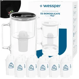 dzbanek-filtrujacy-szklany-wessper-d2-borosilicate-ff-3l-czarny-12x-filtr