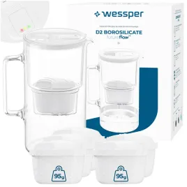 dzbanek-filtrujacy-szklany-wessper-d2-borosilicate-ff-3l-bialy-6x-filtr