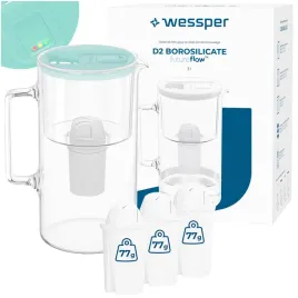 szklany-dzbanek-filtrujacy-wessper-d2-borosilicate-futureflow-3l-4x-filtr