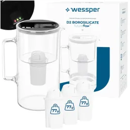 szklany-dzbanek-filtrujacy-wessper-d2-borosilicate-futureflow-3l-4x-filtr
