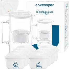 szklany-dzbanek-filtrujacy-wessper-d2-borosilicate-3l-futureflow-9x-filtr