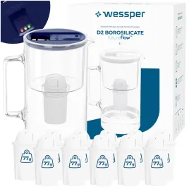 dzbanek-filtrujacy-szklany-wessper-d2-borosilicate-ff-3l-granat-12x-filtr