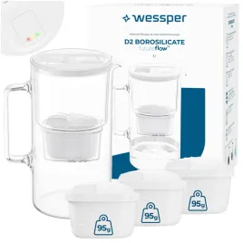 szklany-dzbanek-filtrujacy-wessper-d2-borosilicate-3l-futureflow-4x-filtr