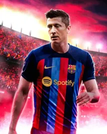 obraz-na-plotnie-canvas-robert-lewandowski-fc-barcelona-barca-30x21