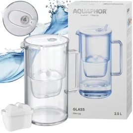 zestaw-szklany-dzbanek-filtrujacy-aquaphor-glass-25l-bialy-filtr