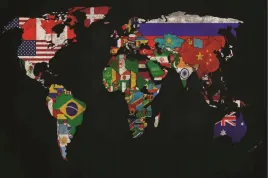 polityczna-mapa-swiata-i-flagi-plakat-100x70-cm