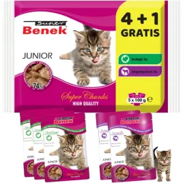 super-benek-junior-4-1-indyk-i-jagniecina-dla-kociat-5x100-g