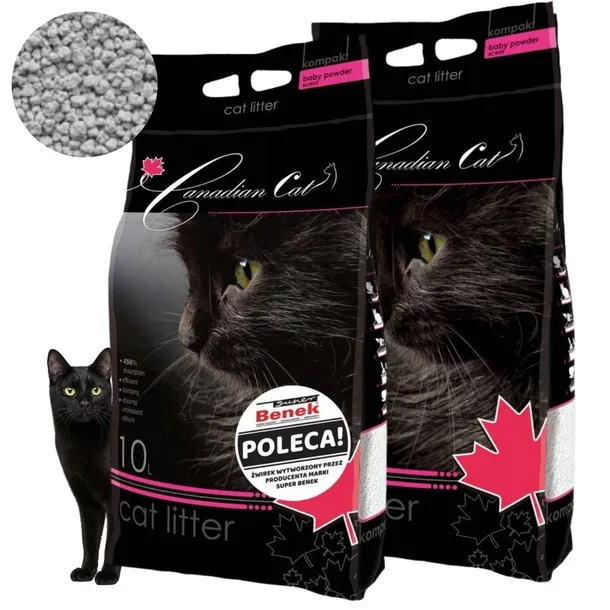 Super Benek Canadian Cat Baby Powder żwirek bentonitowy dla kota 2x 10L