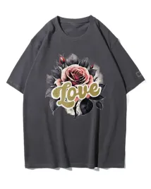 koszulka-oversize-roza-milosci-nadruk-3d-brokat-grafitowy-xxl