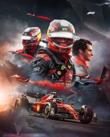 plakat-carlos-sainz-formula-1-ferrari-70x50-cm