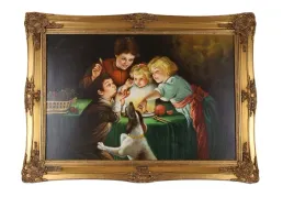obraz-zlota-rama-radosne-dzieciaki-80-x-110-cm