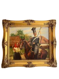 obraz-szlachcic-na-koniu-zlota-rama-70-x-80-cm