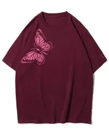 koszulka-oversize-nadruk-z-zamszu-lekkosc-motyla-bordowy-4xl